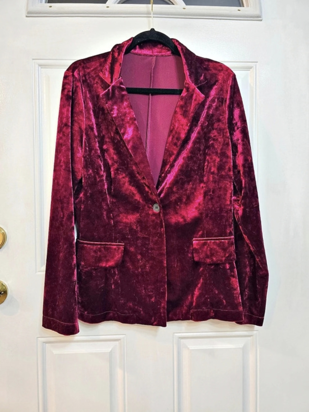Velvet Blazer in Red Like New